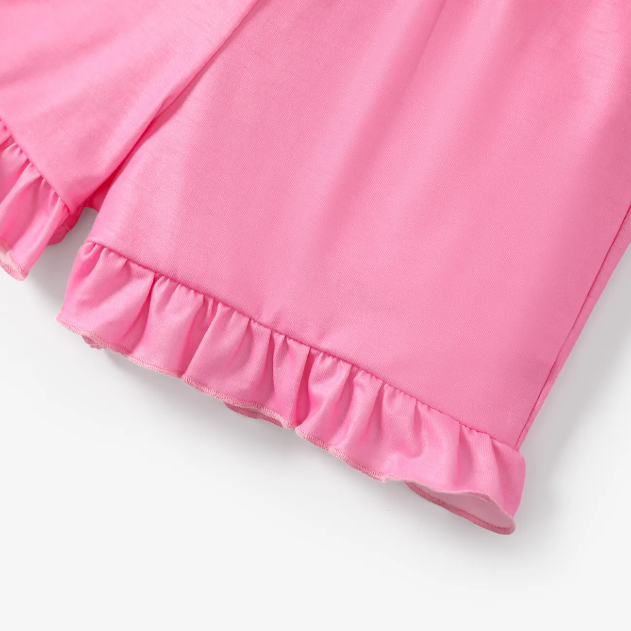2pcs Kid Girl Casual Licorne Motif Pyjama Set Rose big image 1