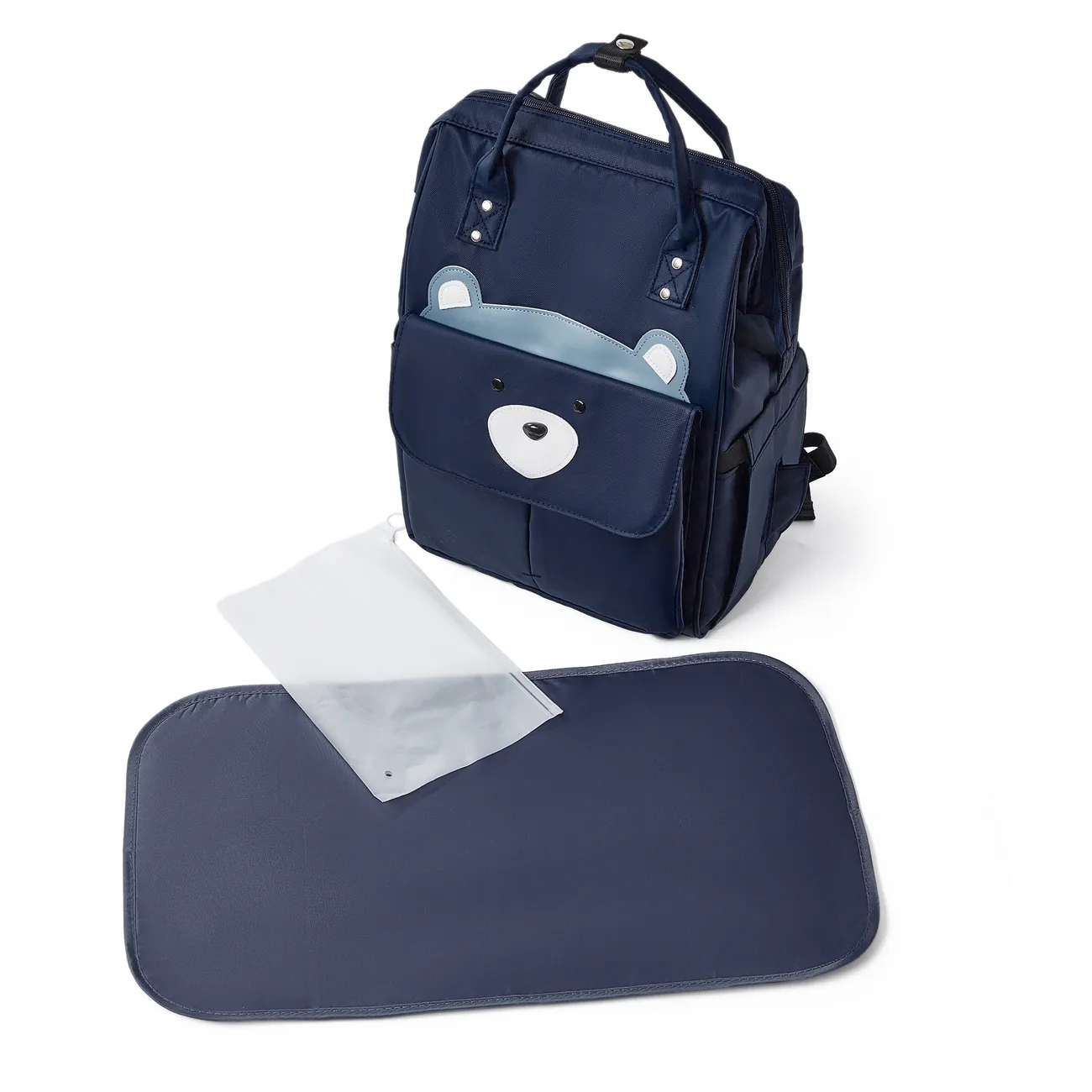 Multifunctional Mommy Diaper Bag with Backpack Dark Blue big image 1