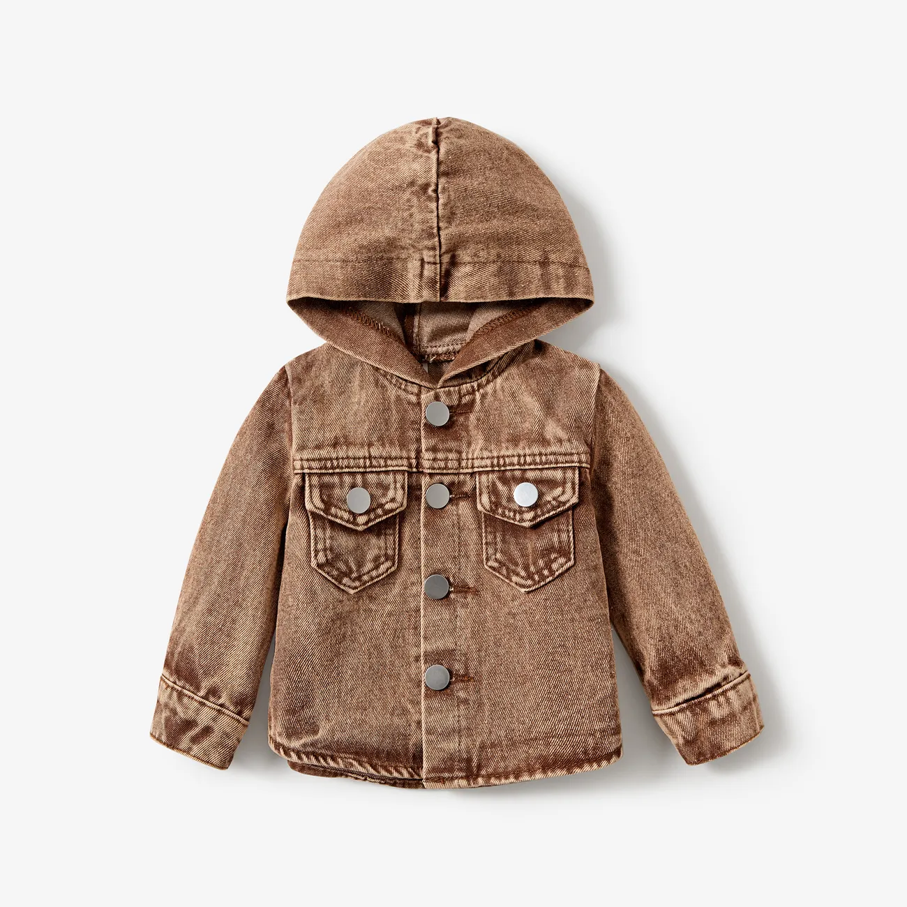 Baby/Toddler Boys Vintage Hooded Denim Jacket Brown big image 1