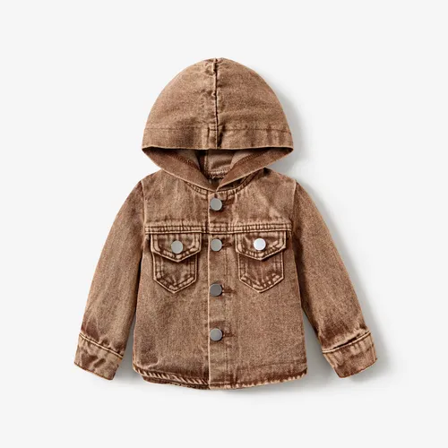 Bebê / Toddler Boys Vintage Hooded Denim Jaqueta