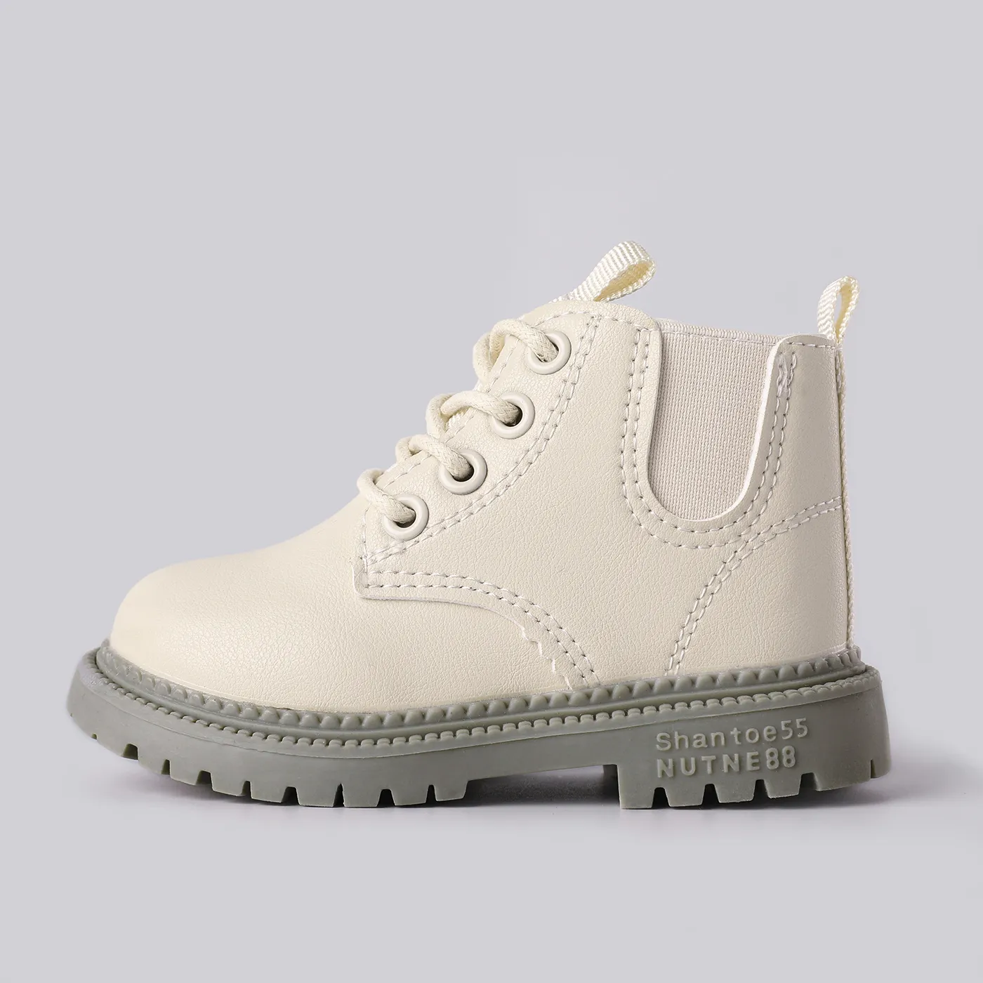 Toddler & Kids Basic Side Zipper Combat Boots White image 3