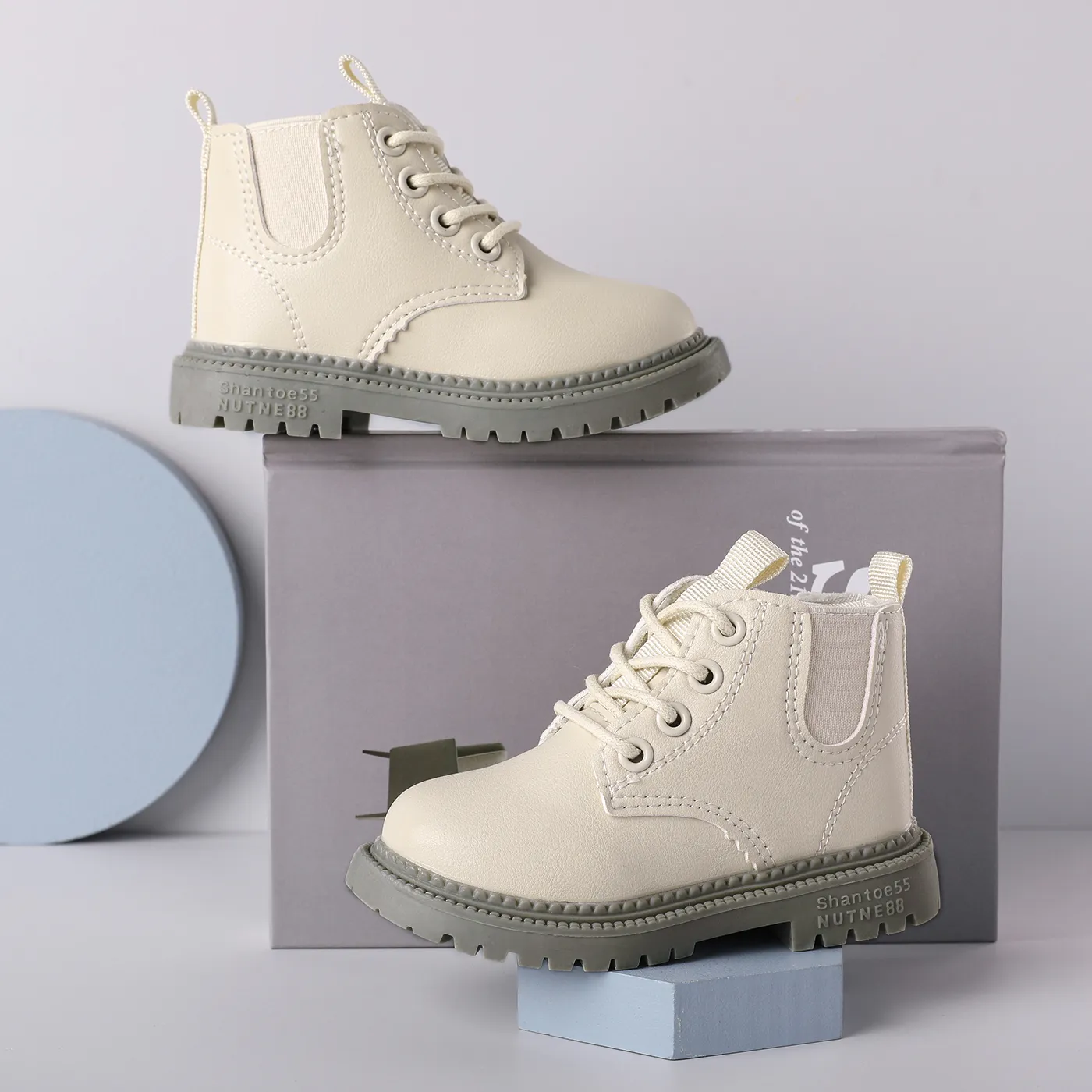 Toddler & Kids Basic Side Zipper Combat Boots White image 4