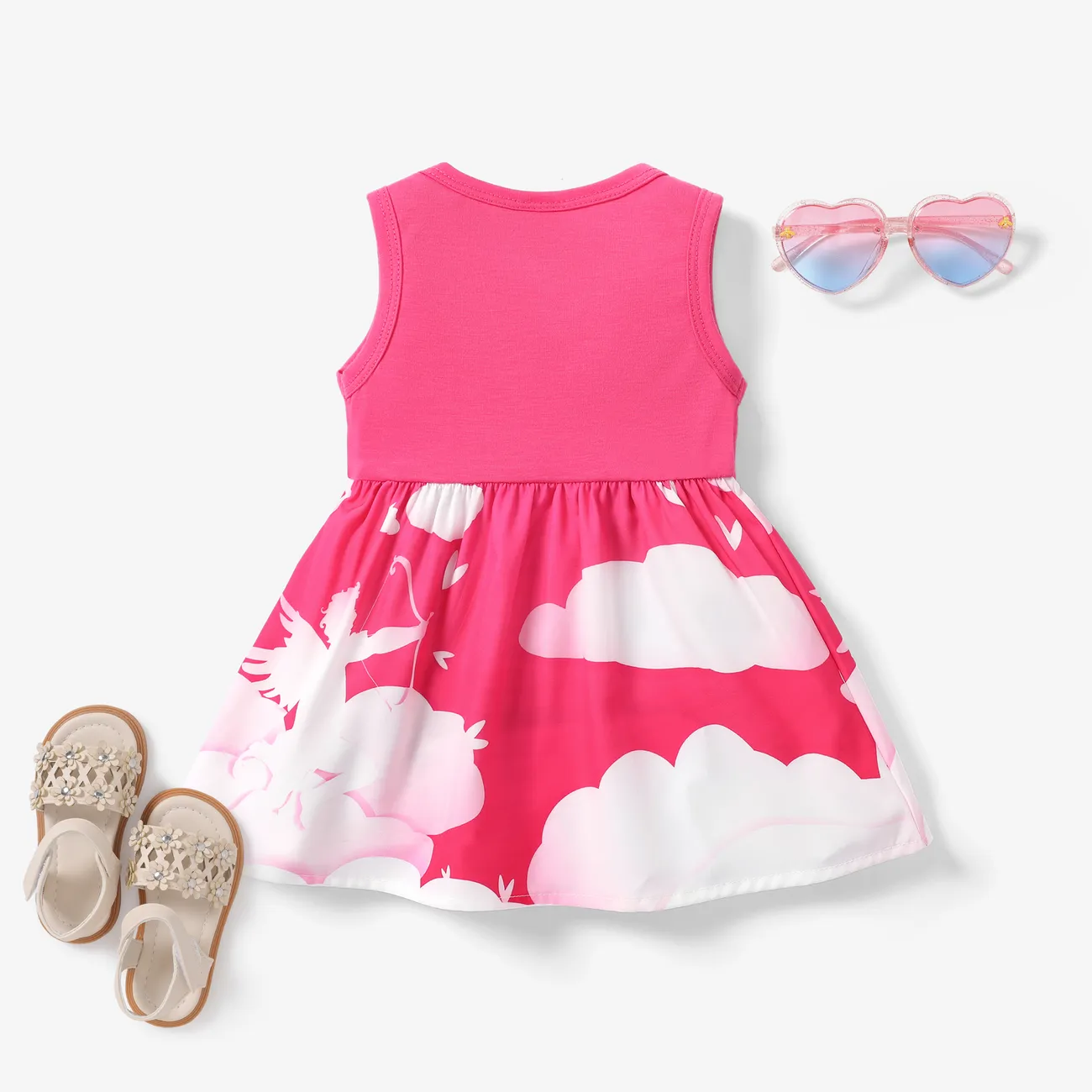 Baby Girl Valentine's Day Animal Pattern Dress  pink- big image 1