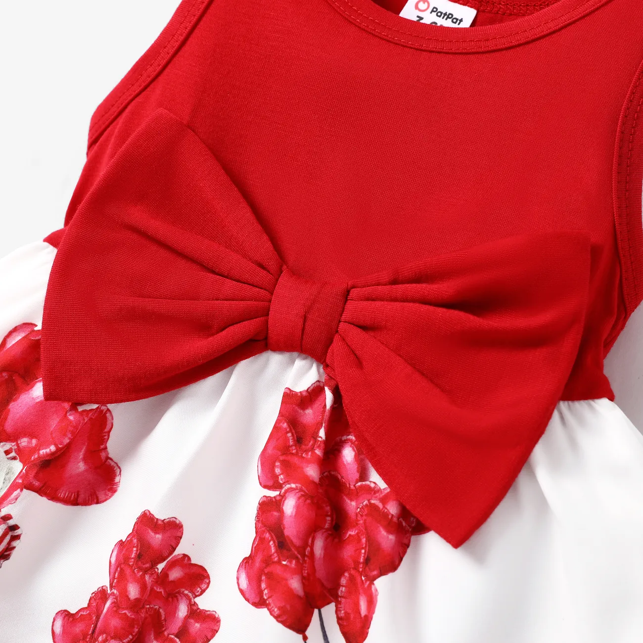 Baby Girl Valentine's Day Animal Pattern Dress  Red-2 big image 1