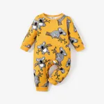 Bebé Unissexo Costuras de tecido Coala Infantil Manga comprida Macacão Amarelo