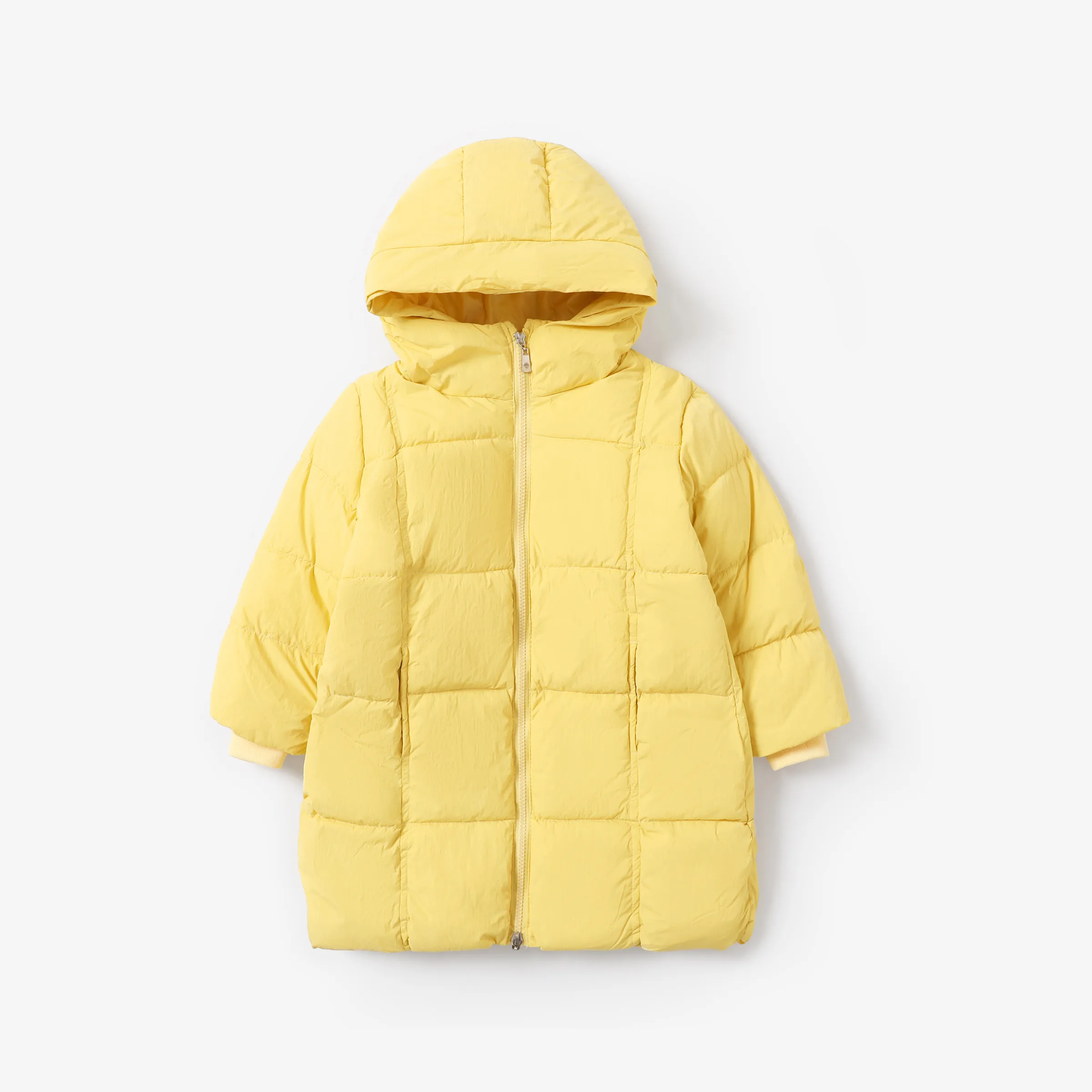 Kid Girl/Boy Solid Color Hooded Oversized Down Jacket -with pocket and Zipper