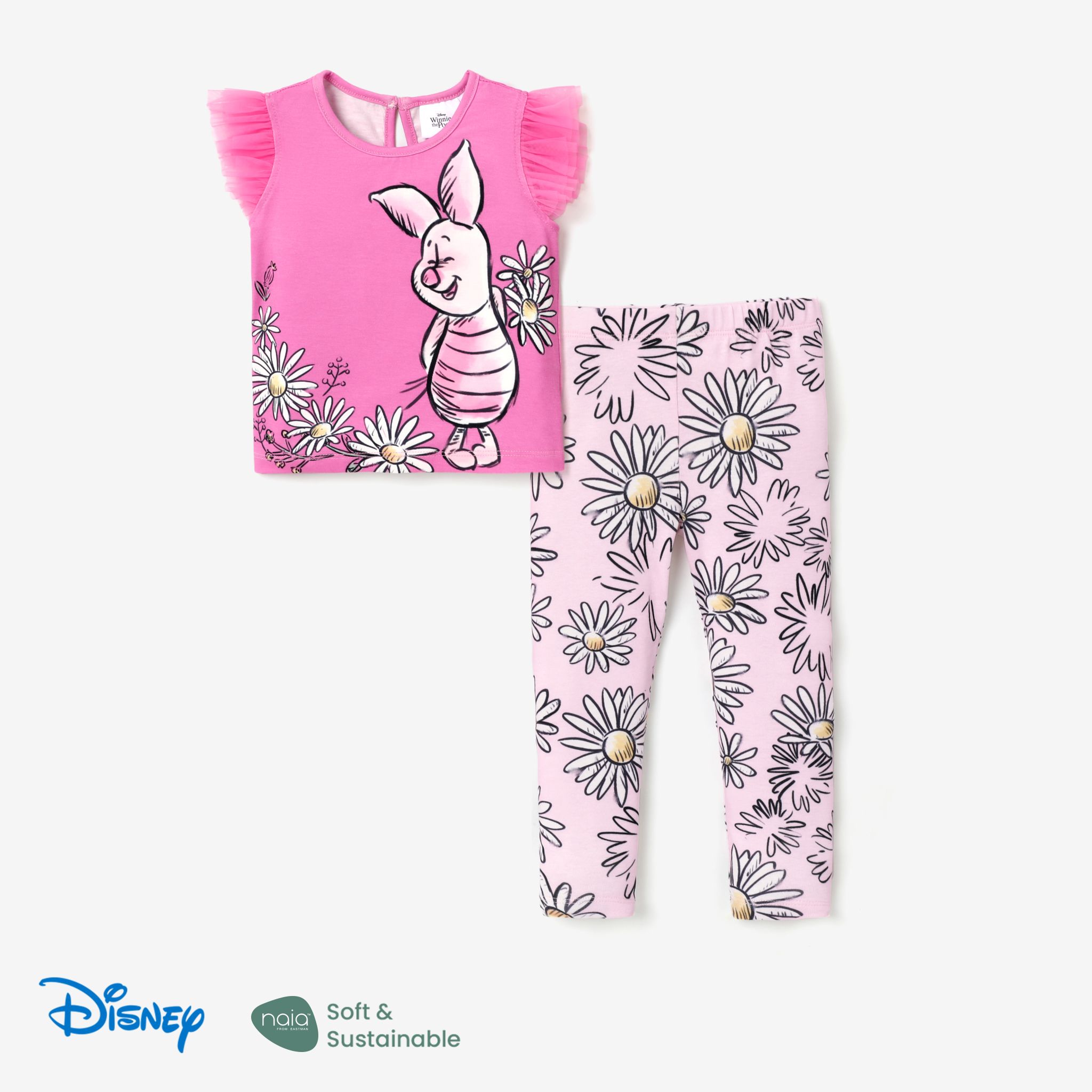 Disney Winnie The Pooh Toddler Girl 2pcs Character Naiaâ¢ Print Top And Leggings Set