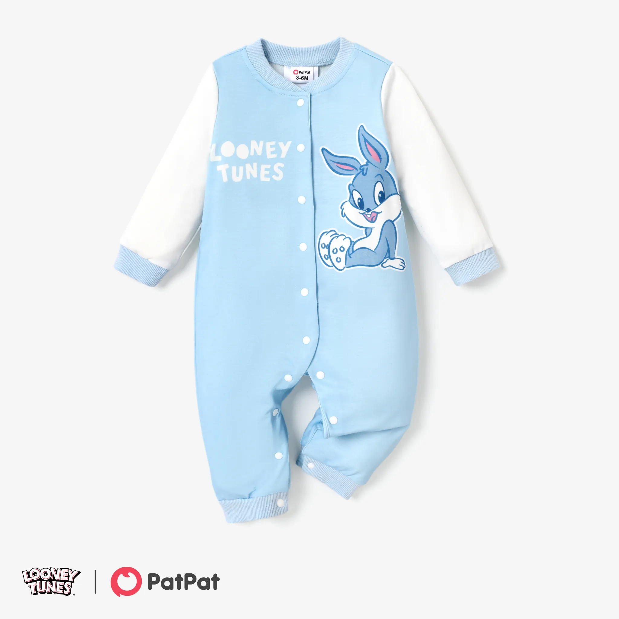 Looney Tunes Baby Boy/Girl Contrast Color Positioning Printed Romper