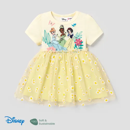 Disney Princess Toddler Girl Naia™ Character Print and Daisy Mesh Overlay Fairy Dress