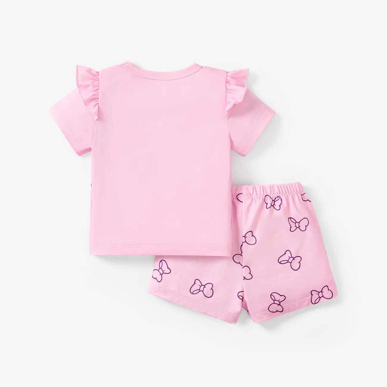 2pcs Bébé/Enfants Fille/Garçon Pyjama Enfantin/Vêtements À La Maison Rose big image 1