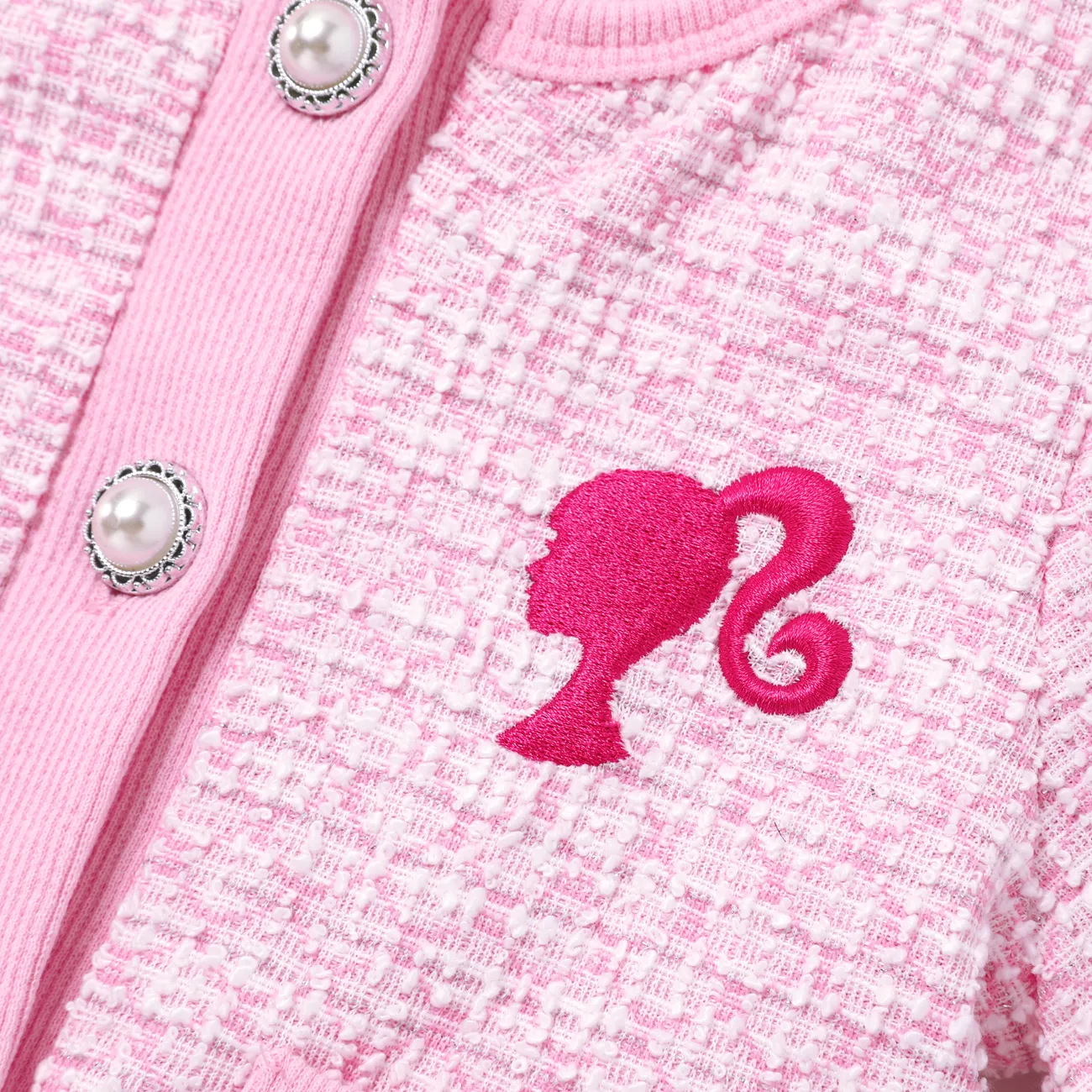 Barbie Toddler/Kid Girl Character Print Sweet Secret Button Top or Dress Pink big image 1