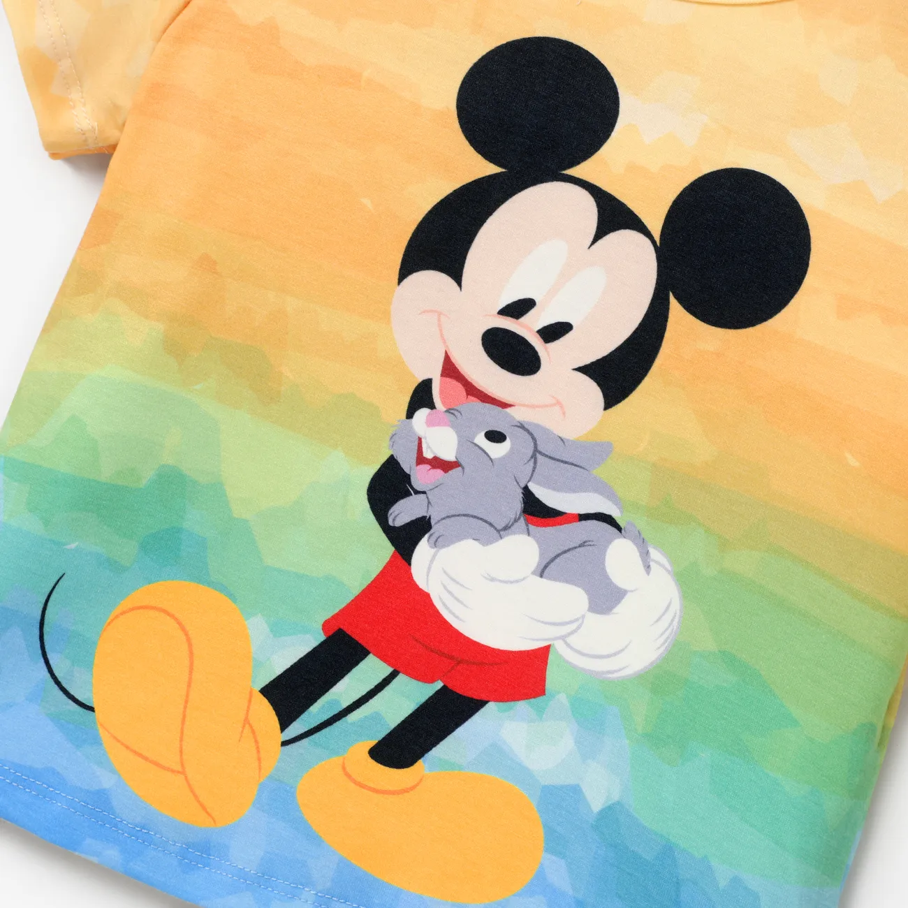 Disney Mickey and Friends 1pc Niño Pequeño / Niña / Niño Personaje Atado / Rayas / Estampado Colorido Naia™ Camiseta de manga corta Bloque de color big image 1