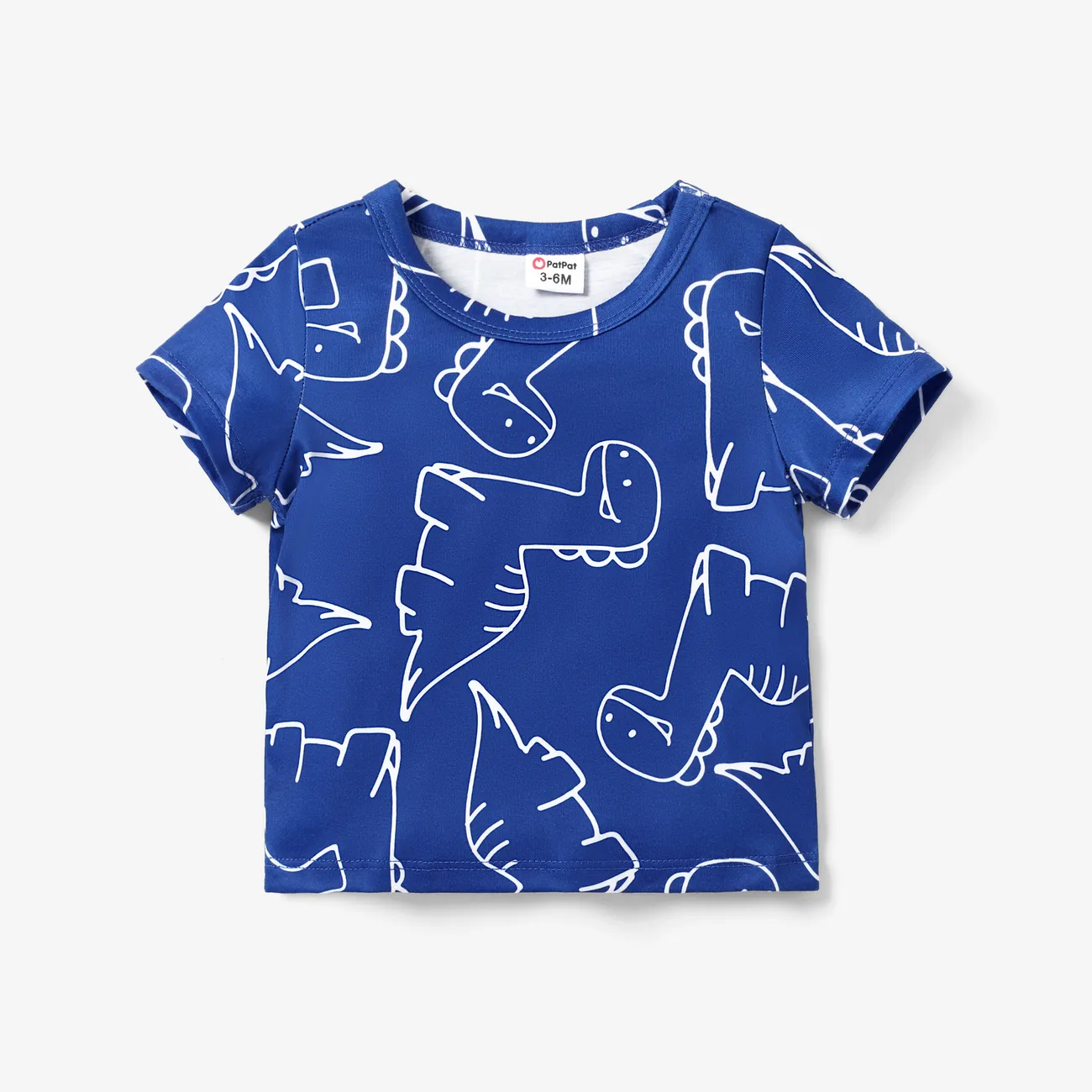 Baby Girl/Boy 3D Dinosaur Print Loose Fit T-shirt DeepBlue big image 1