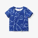 Baby Girl/Boy 3D Dinosaur Print Loose Fit T-shirt DeepBlue