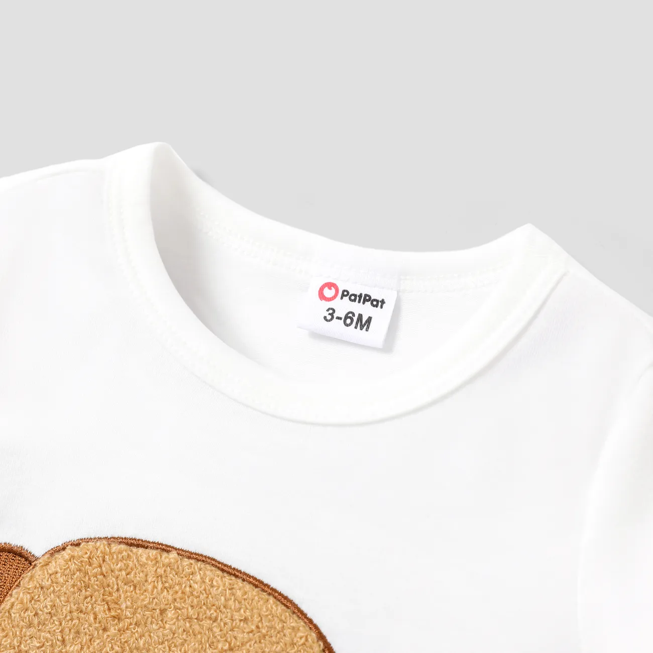 Baby Girl/Boy 3D Dinosaur Print Loose Fit T-shirt White big image 1