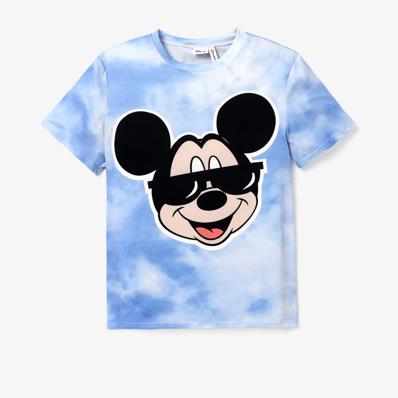 Disney Mickey and Friends Family Matching Character Print Short-sleeve T-shirt Blue big image 1