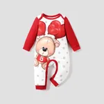 Baby Girl/Boy Sweet Animal-patterned Valentine's Day Jumpsuit Red