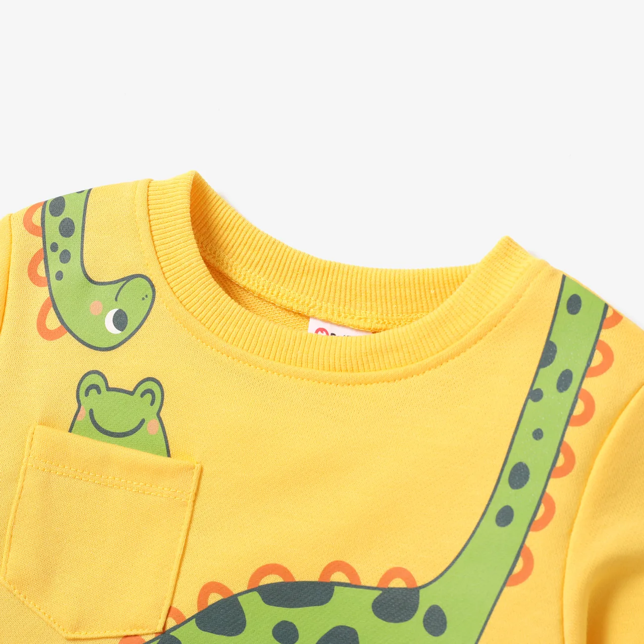 2pcs Toddler Boy Dinosaur Pattern Set Yellow big image 1