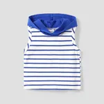 Baby Boy's Casual Style Stripe Hooded Pullover Set Blue