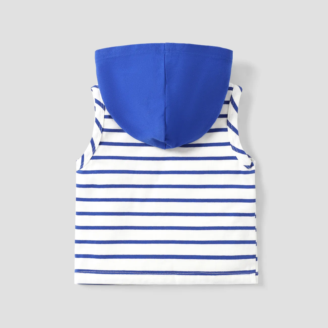 嬰兒 男 連帽 休閒 無袖 衛衣 藍色 big image 1