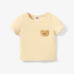 Baby Boys/Girls Bear Animal Pattern Casual Short Sleeve Tee   Apricot