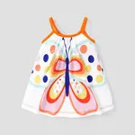Baby Girl Sweet Butterfly Print Cami Dress Orange*