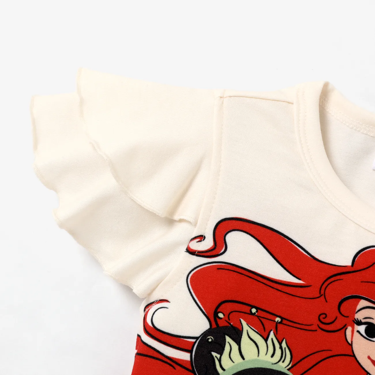 Disney Princess Kleinkinder Mädchen Rüschenrand Kindlich Kurzärmelig T-Shirts weiß big image 1