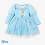 Disney Princess Día de la Madre Niño pequeño Chica Costura de tela Dulce Vestidos Azul