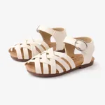 Toddler/Kids Girl Basic Solid Cross Strap Sandals Beach Shoes White