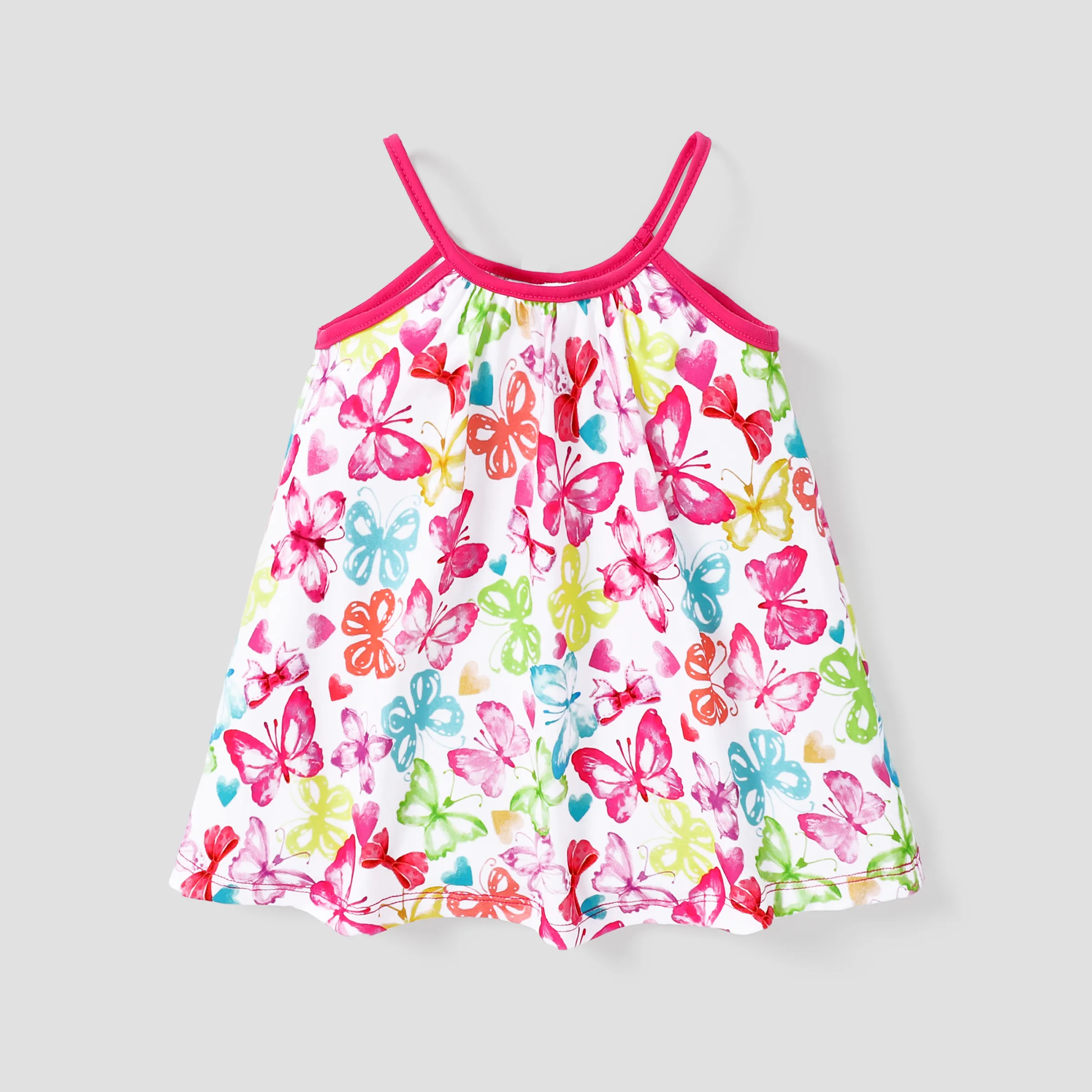 Baby Girl Sweet Butterfly Print Cami Dress