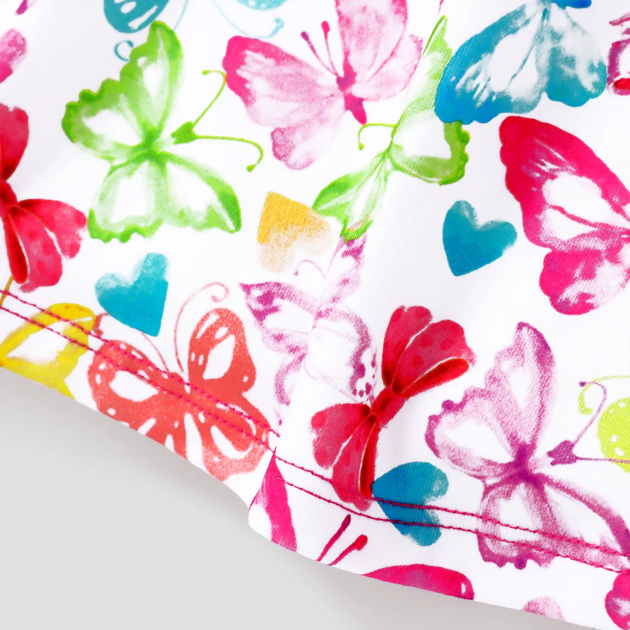 Sweet Butterfly Hanging Strap Sleeveless Baby Girl Dress, 1pcs, Polyester, Animal Pattern Pink big image 1