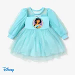 Disney Princess Día de la Madre Niño pequeño Chica Costura de tela Dulce Vestidos azul verde