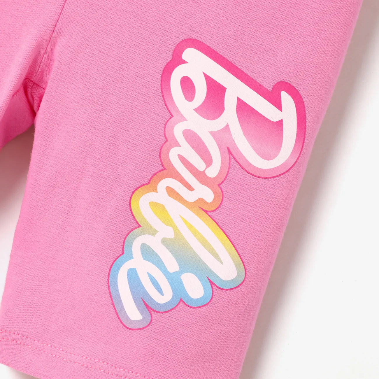 芭比娃娃 2 件適合幼兒/兒童女孩的運動套裝，帶有字母圖案
 粉色 big image 1
