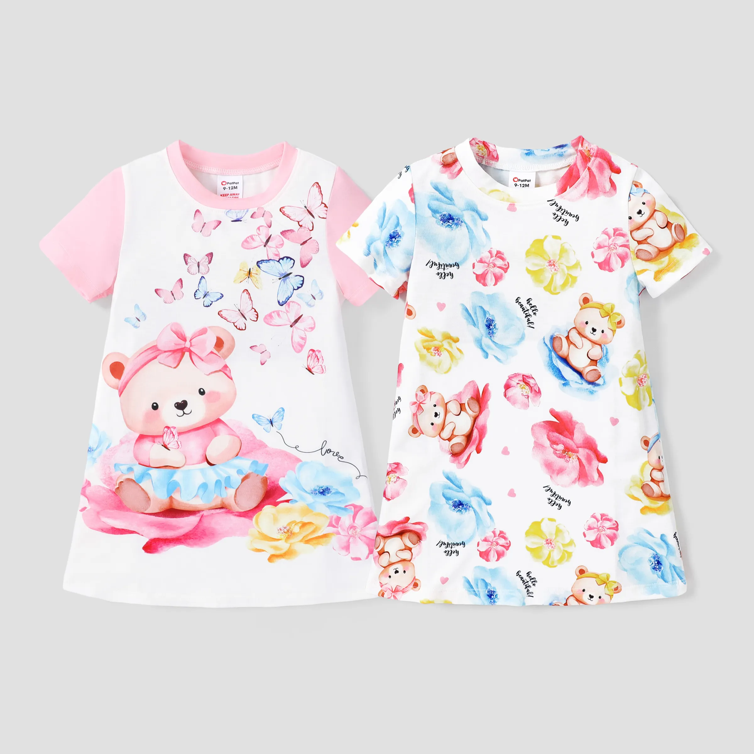 Baby/Kids Girl Sweet Animal Pattern Short-sleeve Pajama Set