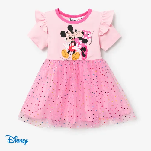 Disney Mickey e Amigos Dia dos Namorados Toddler Girl Personagem Print Tulle Dress