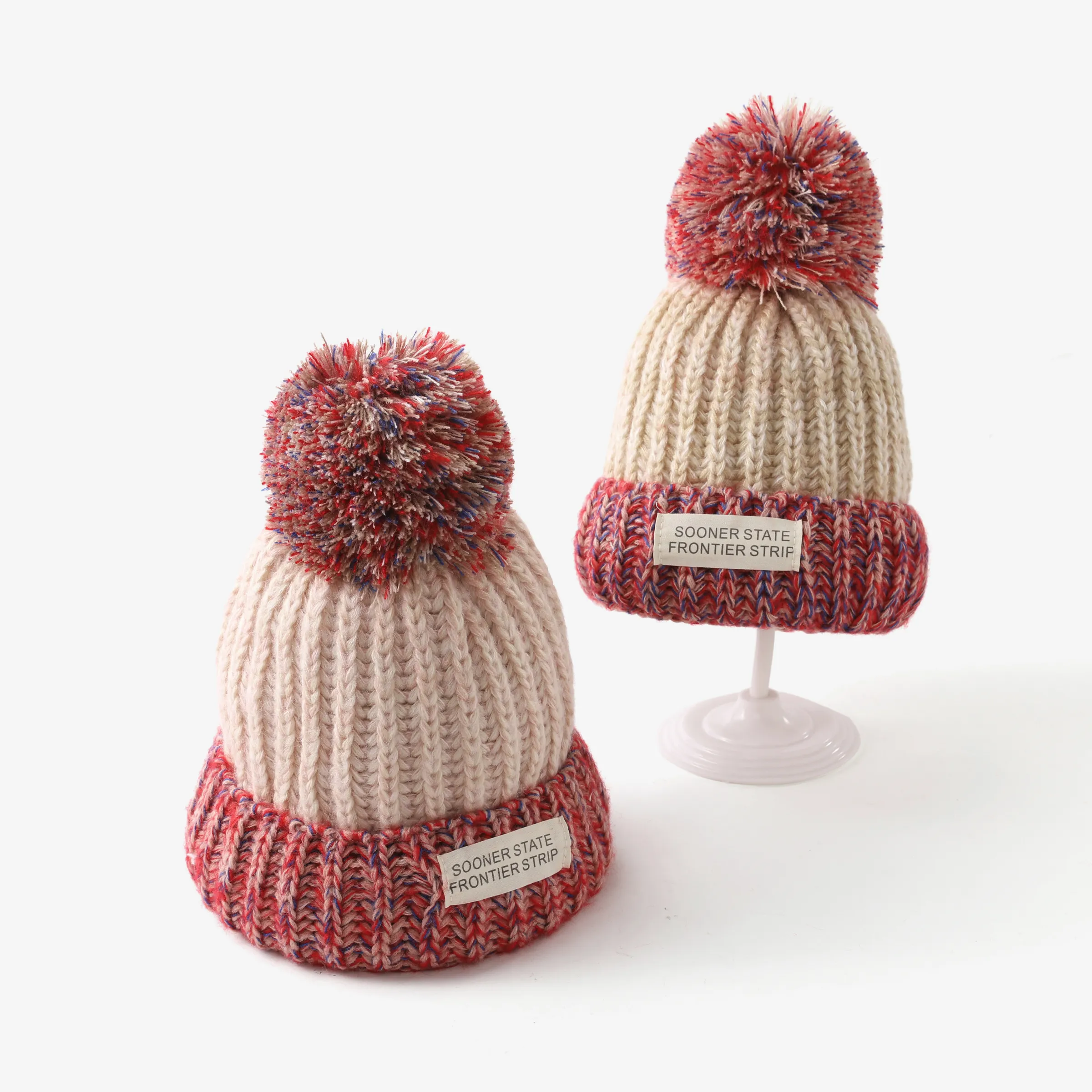 Parent-child autumn and winter knitted beanie