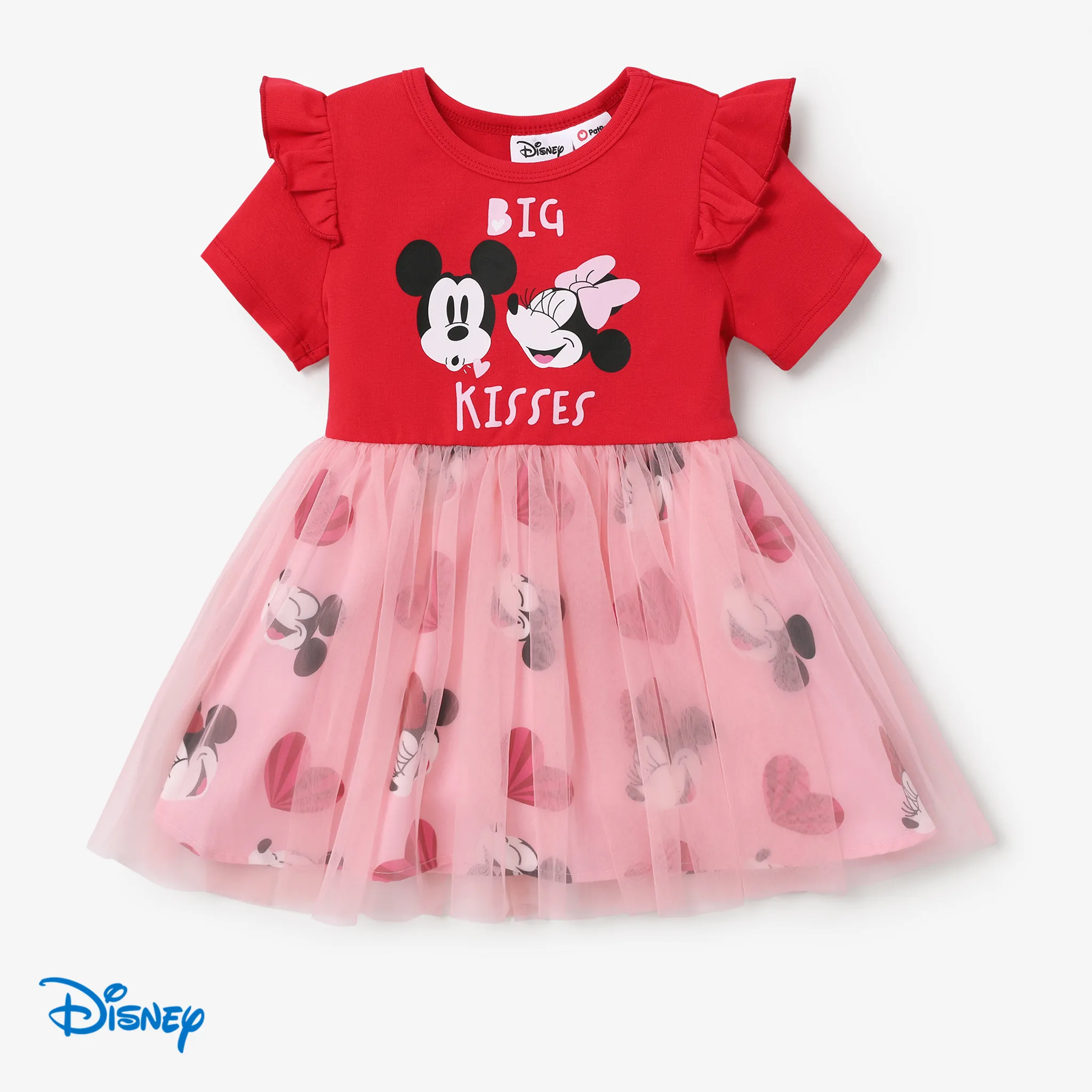Disney Mickey And Friends Valentine's Day Toddler Girl Character Print Tulle Dress
