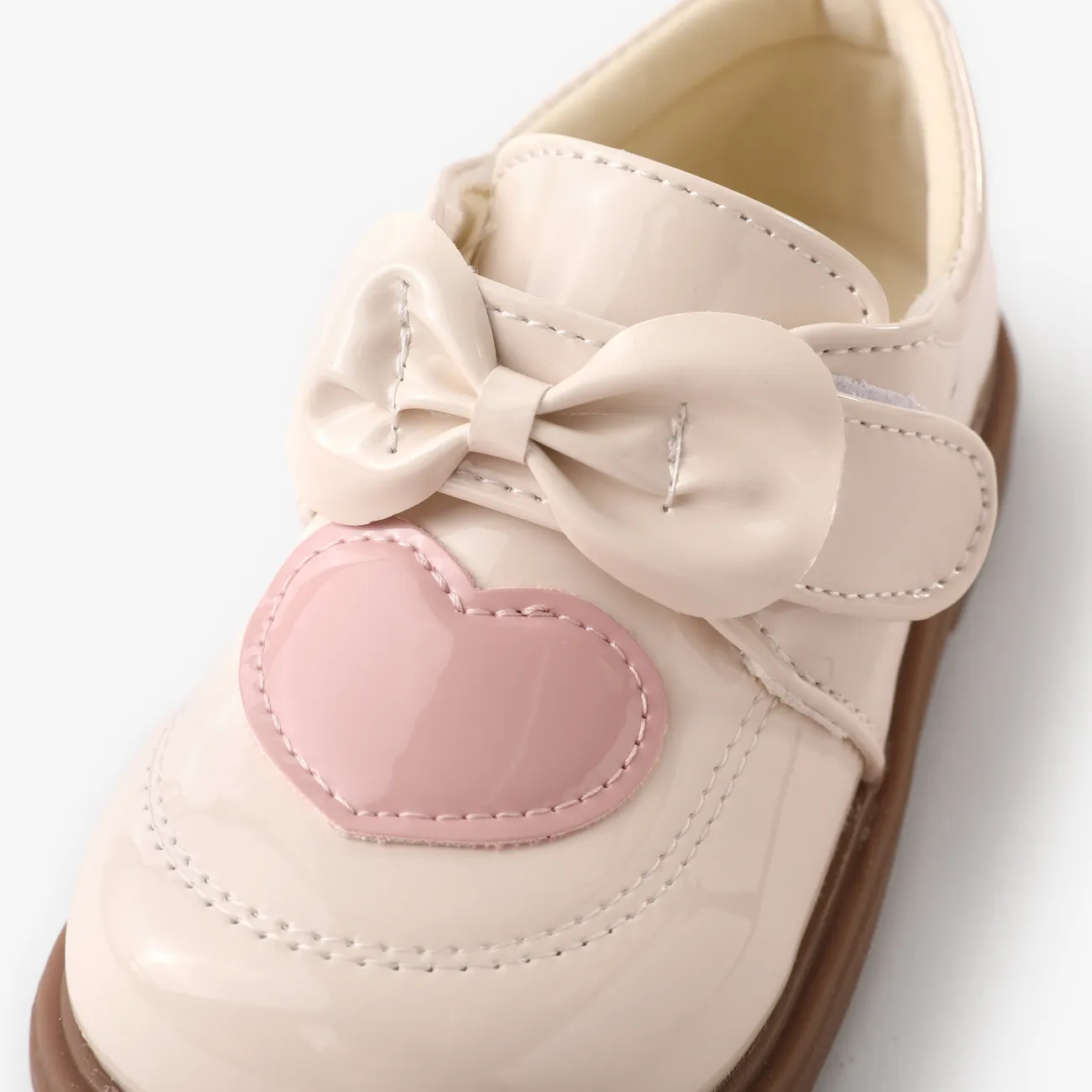 Niño pequeño Chica Dulce Color liso Zapatos de cuero Blanco big image 1