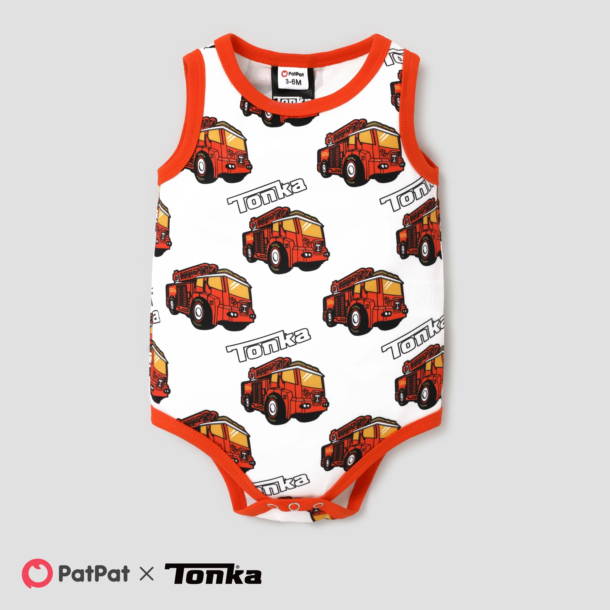 Tonka 1pc Baby Boys Vehicle Print Sleeveless Bodysuit
 White