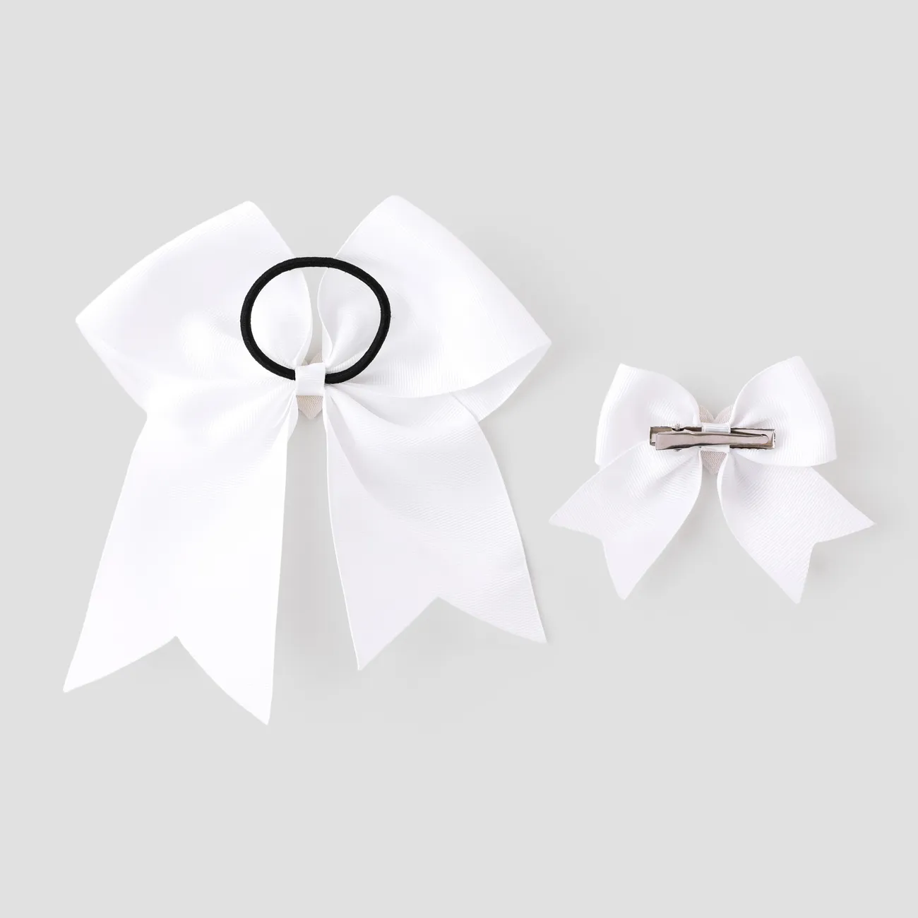 Toddler/adult Valentine's Day swallowtail bow large and small two-piece set White big image 1
