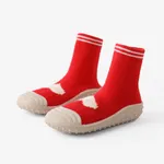 Bébé Enfant en bas âge Unisexe Décontracté Motif géométrique Chaussures d'avant marche Rouge