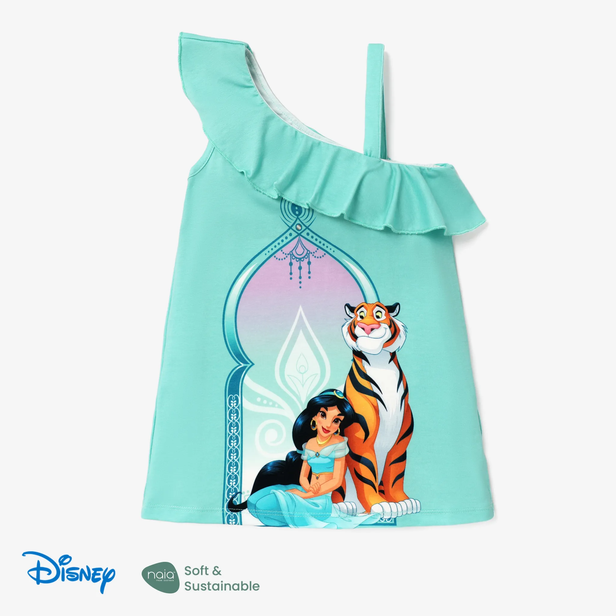 Disney princess Toddler Girls Ariel/Moana/Jasmine Sleeveless Dress Green