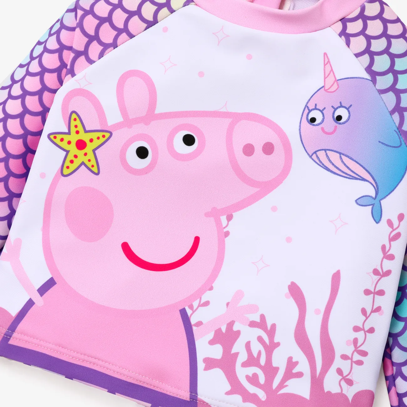 Peppa Pig 2 Stück Mädchen Reißverschluss Kindlich Schwein Badebekleidung rosa big image 1