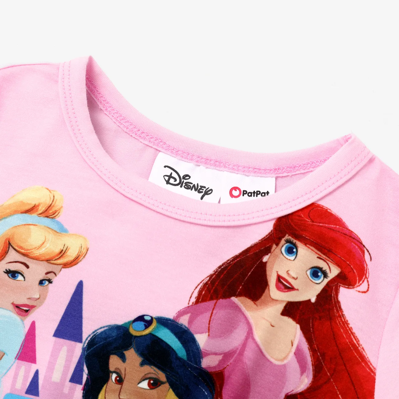 Disney Princess Criança Menina Cordões Infantil Manga comprida T-shirts Rosa big image 1