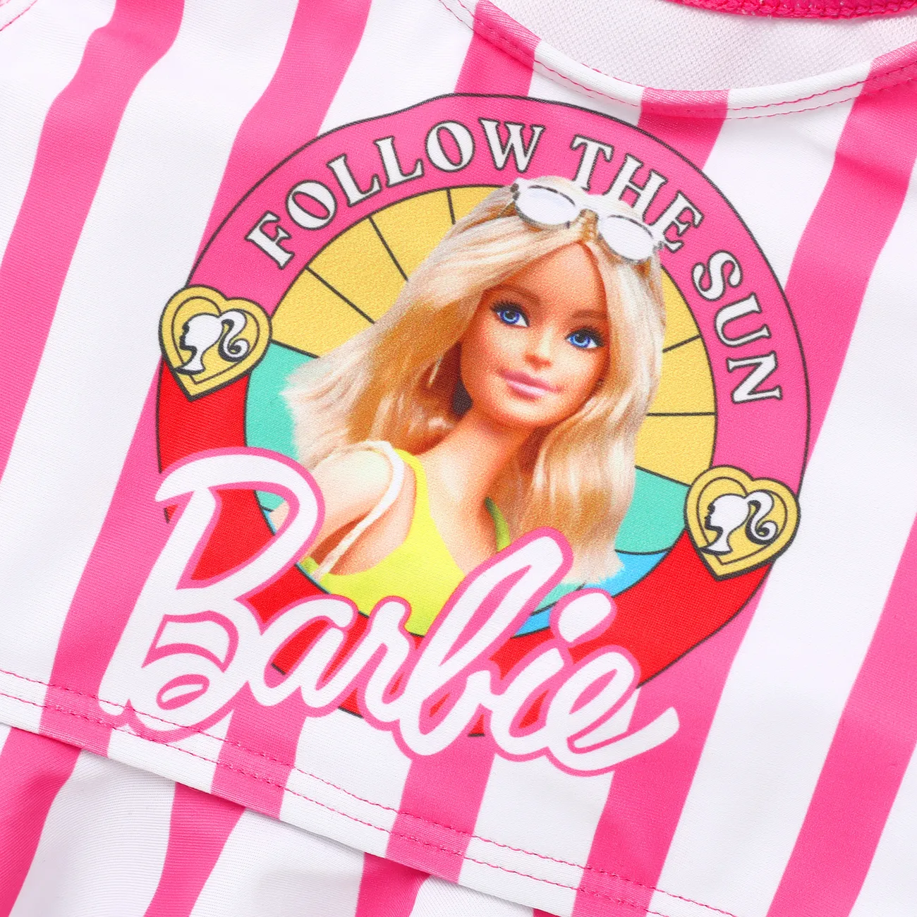 Barbie قطعتان حريمي مجسَّم طفولي ملابس سباحة روزو big image 1