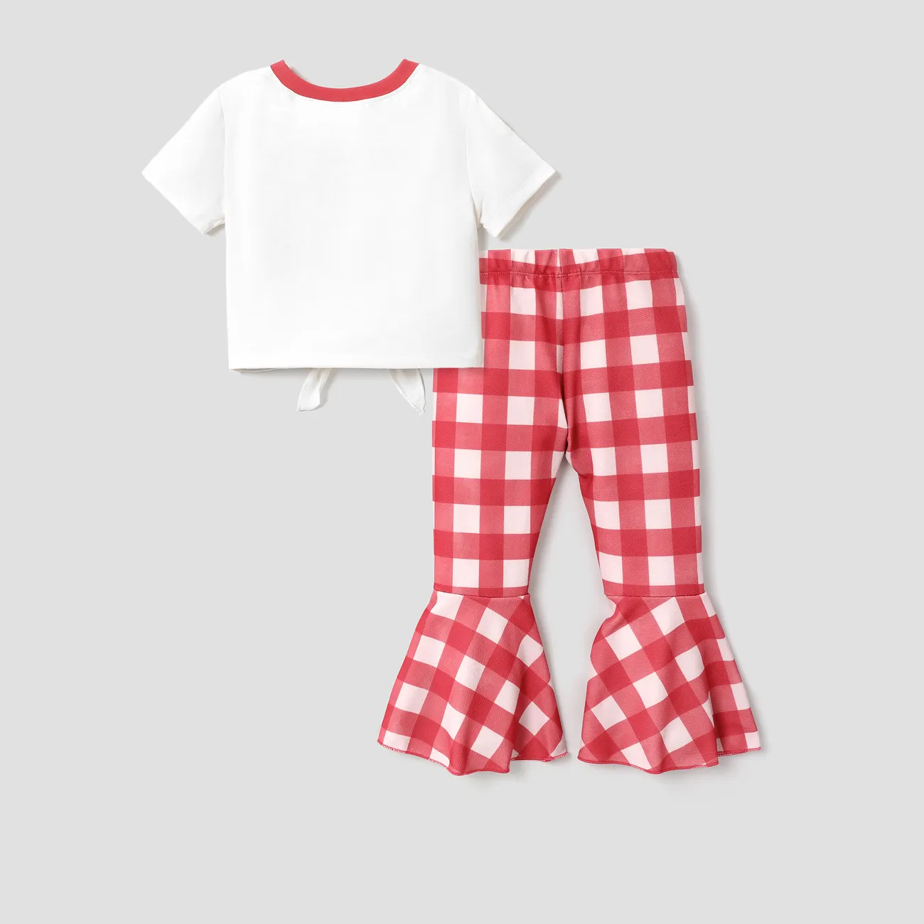 Disney Winnie the Pooh Character Pattern Short-sleeve Top and Plaid Pants  OffWhite big image 1