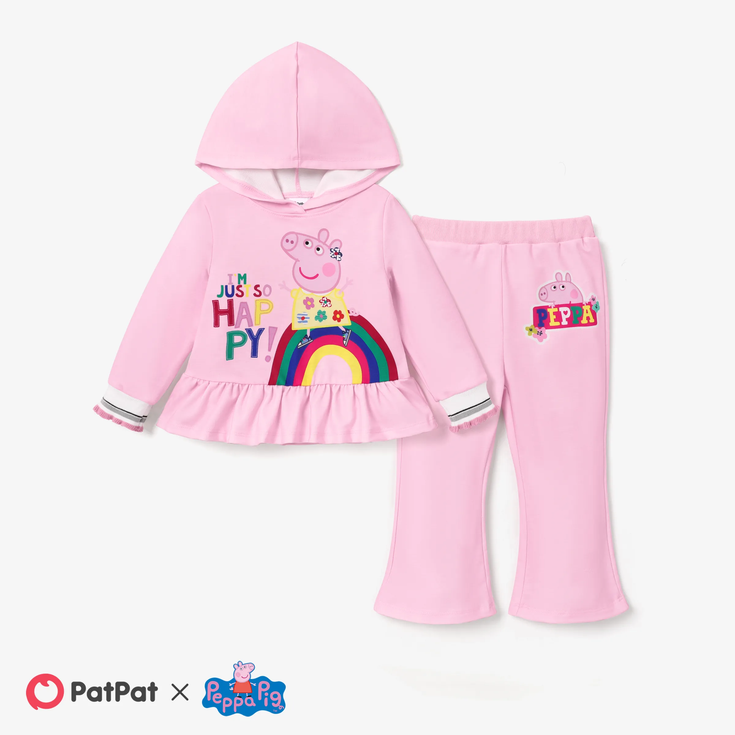 Peppa Pig 2pcs Toddler Girl Sweat-shirt à capuche et fusées éclairantes