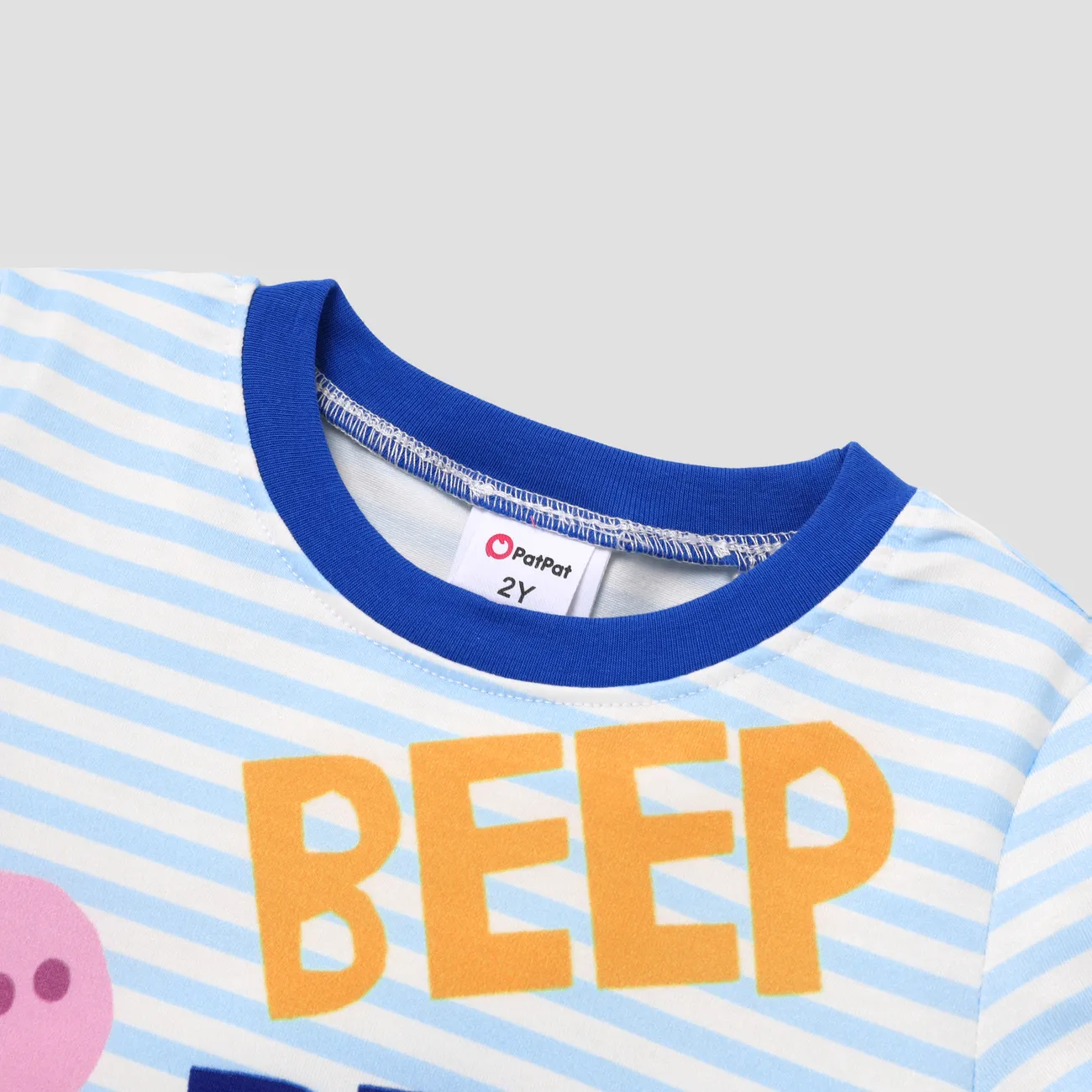 Peppa Pig Toddler Girl/Boy Childlike Stripe Tee Blue big image 1