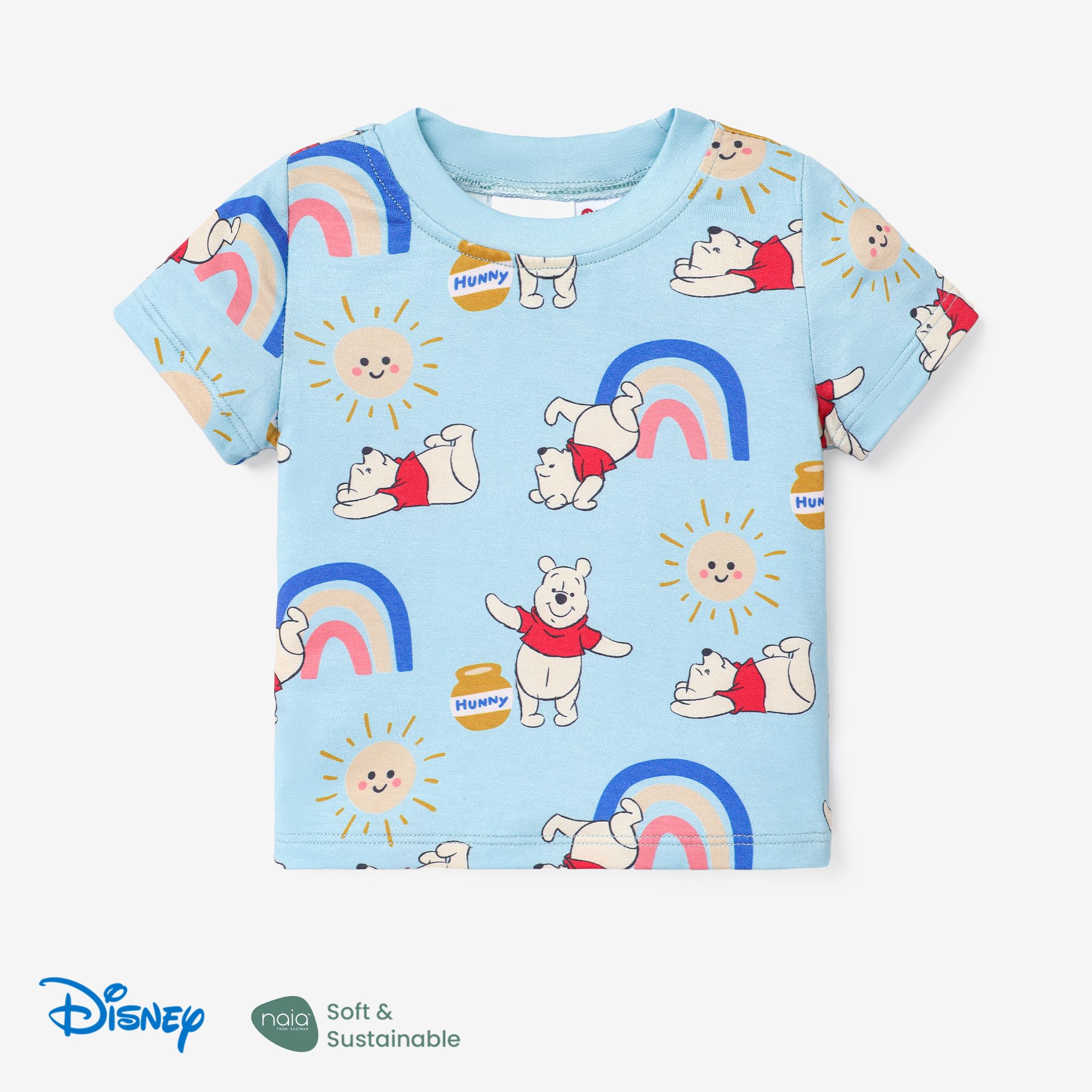 

Disney Winnie the Pooh 1pc Baby/Toddler Boys/Girls Naia™ Character Print Rainbow/Floral T-Shirt