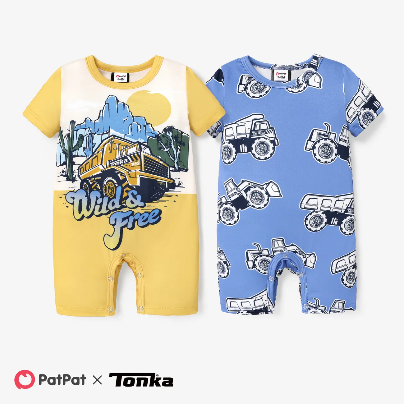 Tonka 1pc Baby Boys Vehicle Print Romper
 Yellow big image 1